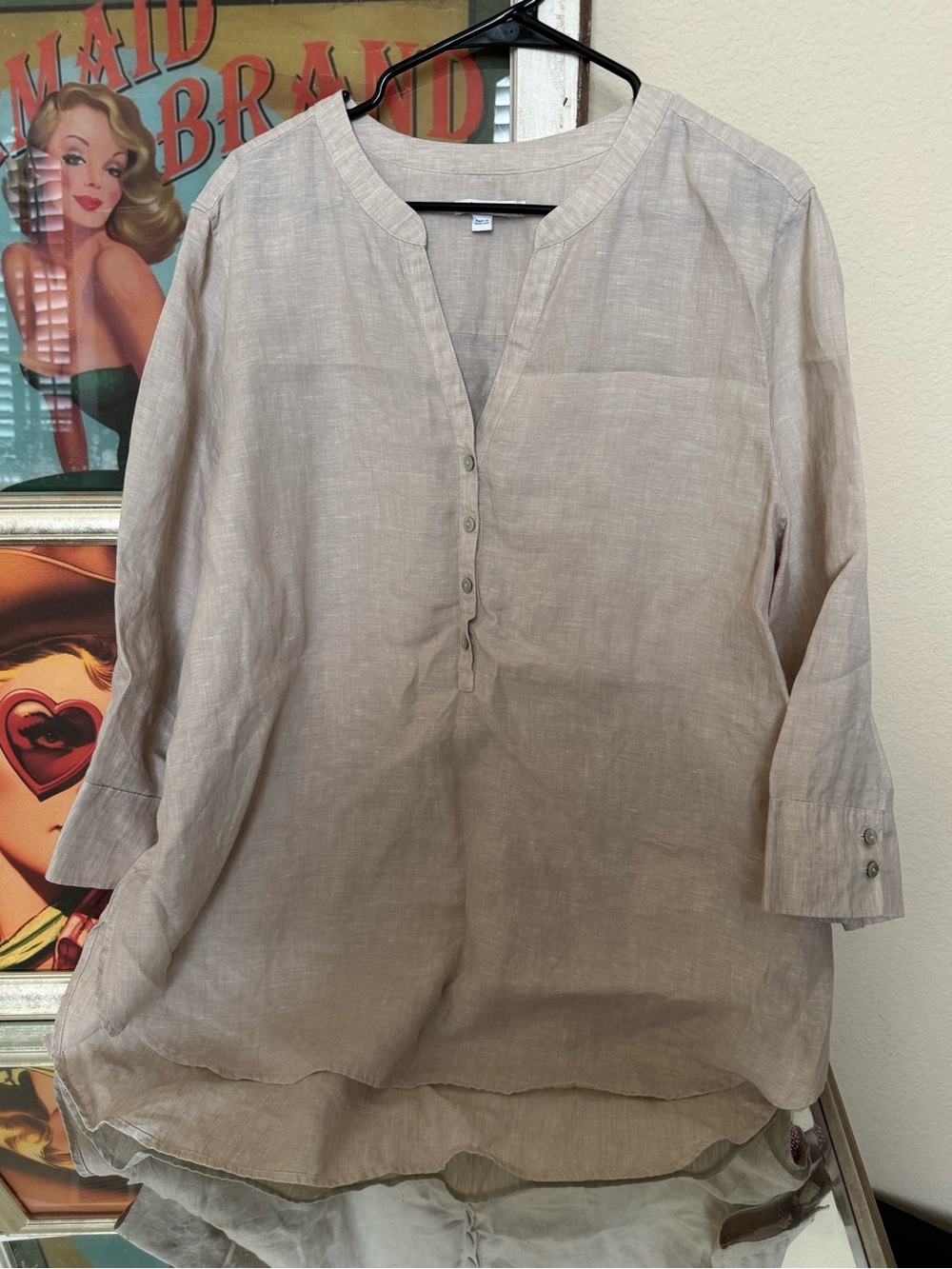 Chico's Beige Linen Blend Tunic